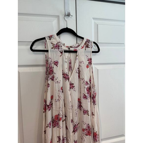 Free People Tree Swing Tunic Dress Cream Floral Boho Oversized Small - Picture 3 of 8